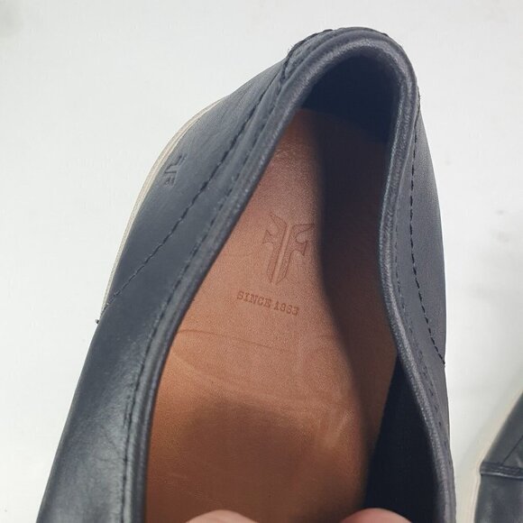 Frye Mens Size 12 Brett Low Sneaker Black Leather Lace Up Style Low Top - Picture 10 of 12